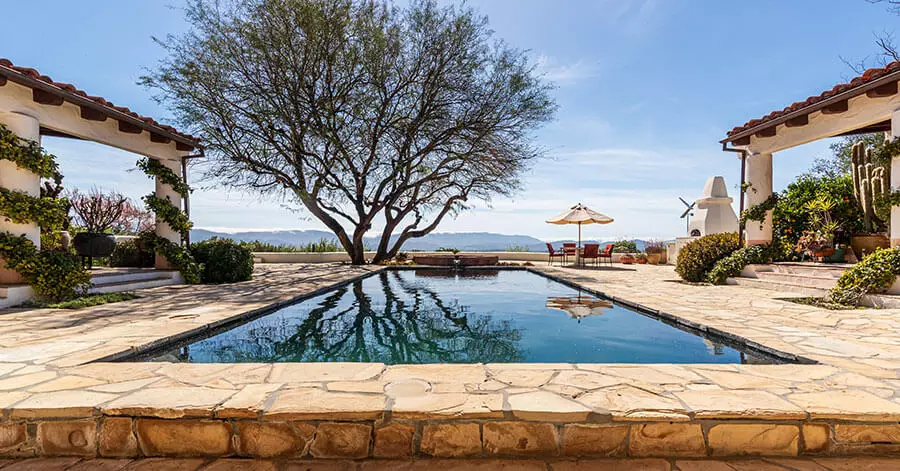 swimming pool and mountain views