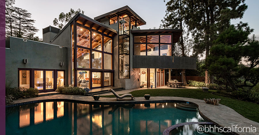 bel-air home designed by David Hertz exterior shot