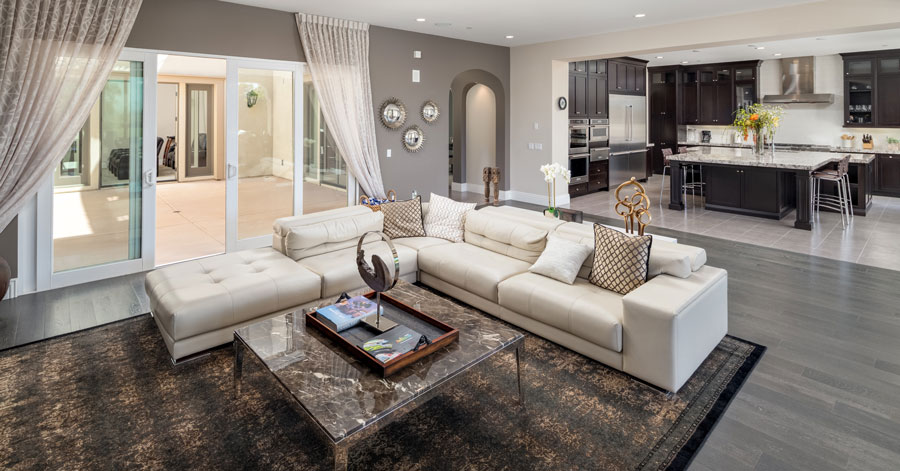 Interior photo of living room of one of our homes with guest houses for sale 