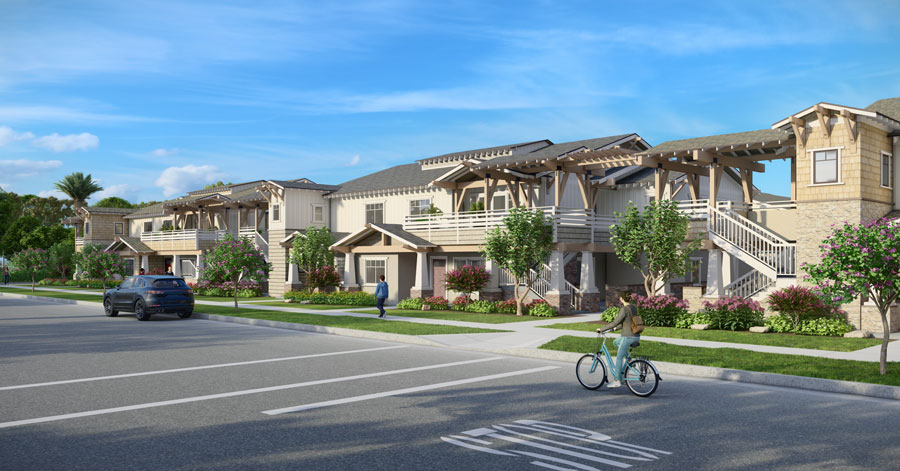 rending of newly built homes community in oxnard 