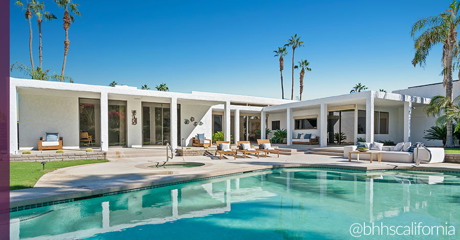 Thunderbird Heights Rancho Mirage home and backyard pool. 