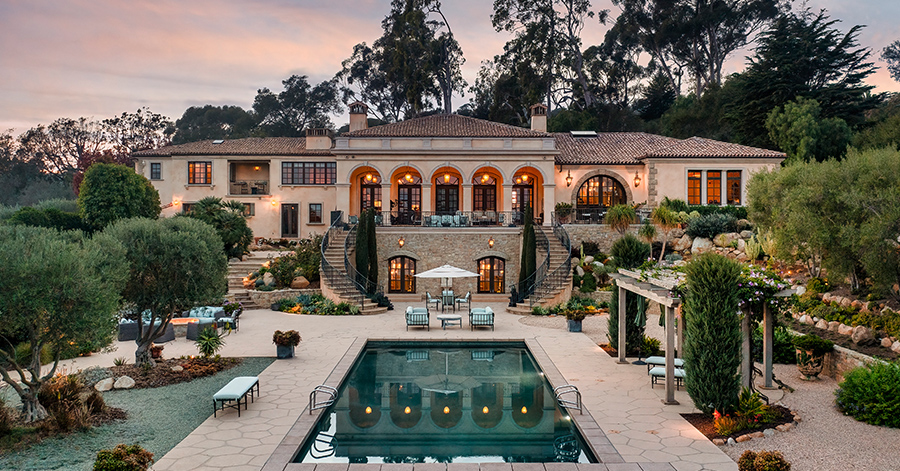 luxury estate in montecito and pool 