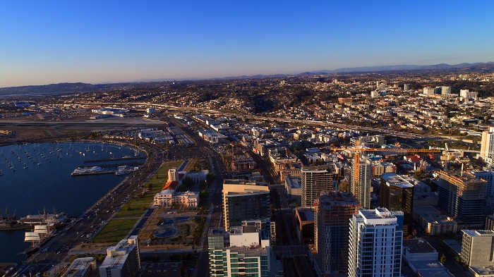 Cityscape view of the downtown area of San Diego, California