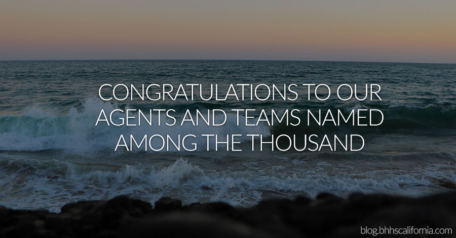 Text on image of ocean: Congratulations to our agents and teams named among the thousand 