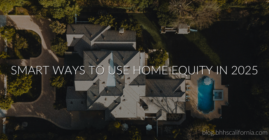 arial view of southern california house with text overlay
